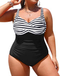 Yonique Women Plus Size One Piece Swimsuit - Tummy Control Twist