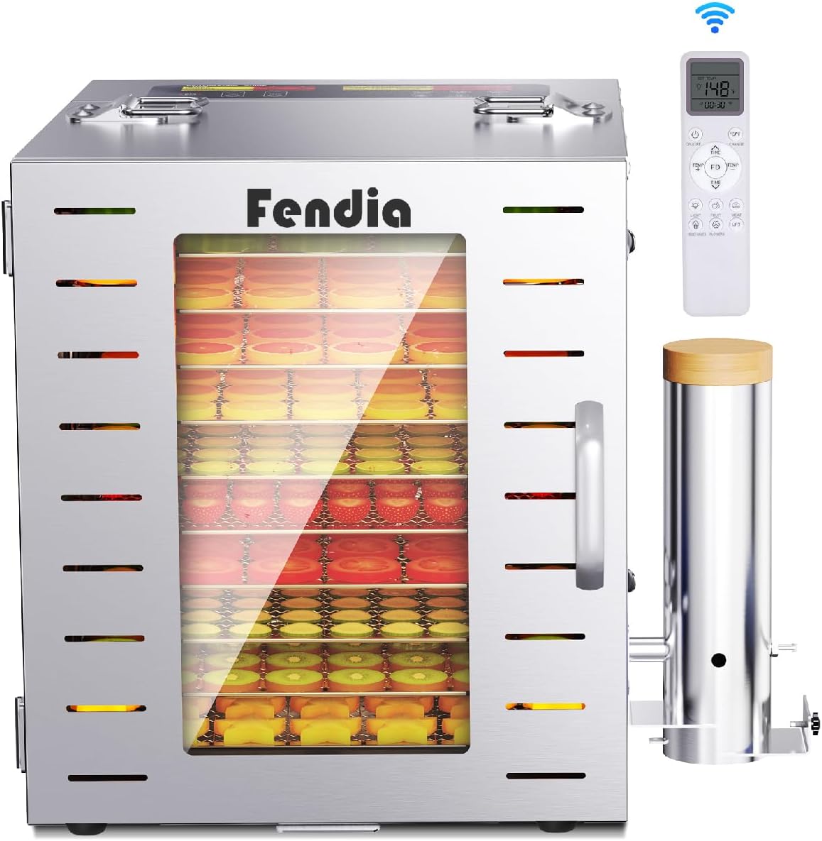 Food Dehydrator for Jerky with 10 Stainless Steel Trays and Timer