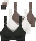 3 Pack Nursing Bras for Breastfeeding - Seamless V Neck Mesh Comfort
