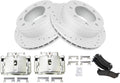 TRQ Rear Brake Calipers Ceramic Pads Drilled Rotors Compatible