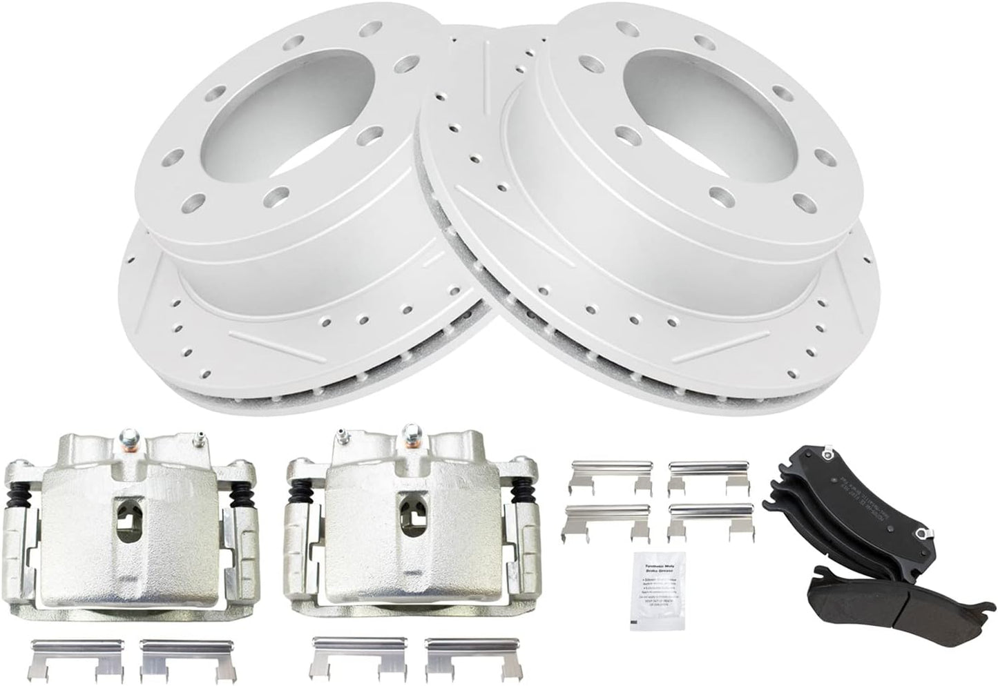 TRQ Rear Brake Calipers and Drilled Rotors for Suburban Yukon