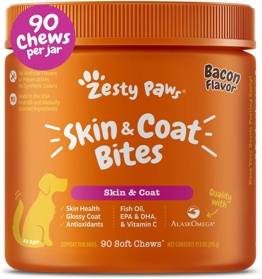 Zesty Paws Omega 3 Fish Oil for Dogs - Healthy Joints & Skin