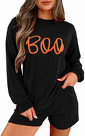 Womens Ribbed Pajama Set Long Sleeve Top and Shorts - Cozy Ribbed