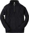 Kids Turtleneck Cable Knit Sweater for Boys - Warm Fall Winter