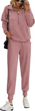 Long Sleeve Half Zip Sweatsuit for Women - Two Piece Fall 2025 Set