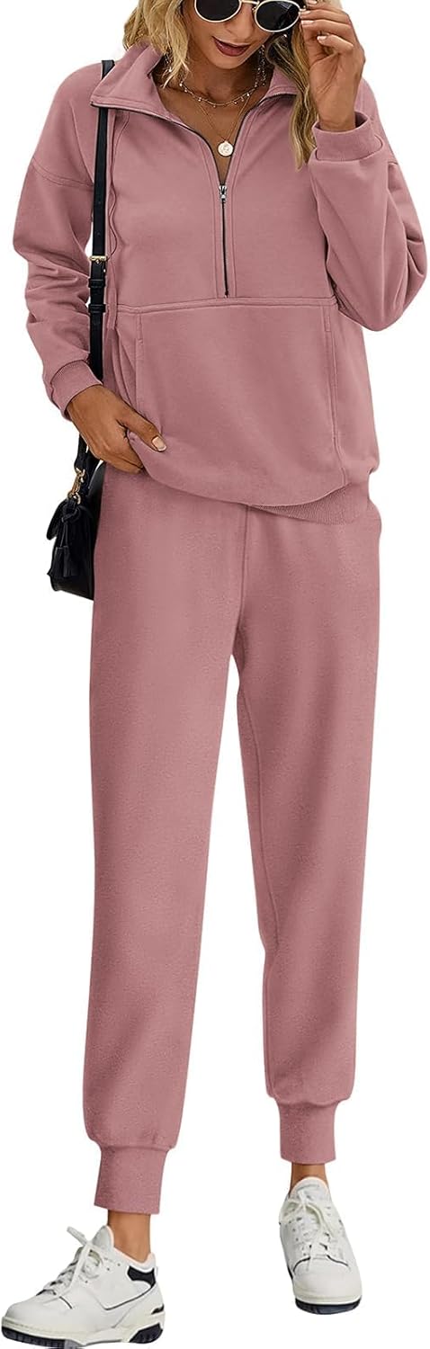 PRETTYGARDEN Long Sleeve Half Zip Sweatsuits for Women 2025