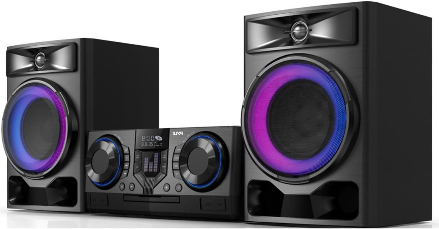 Pyle Mini Hi-Fi Bluetooth Stereo System with CD Player and Speakers