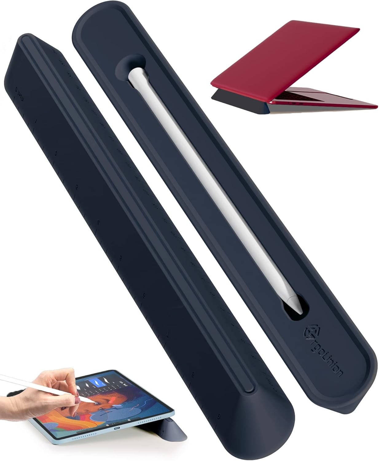 3-in-1 Silicone Laptop Stand - Ergonomic Typing, Cooling, Portable - Midnight