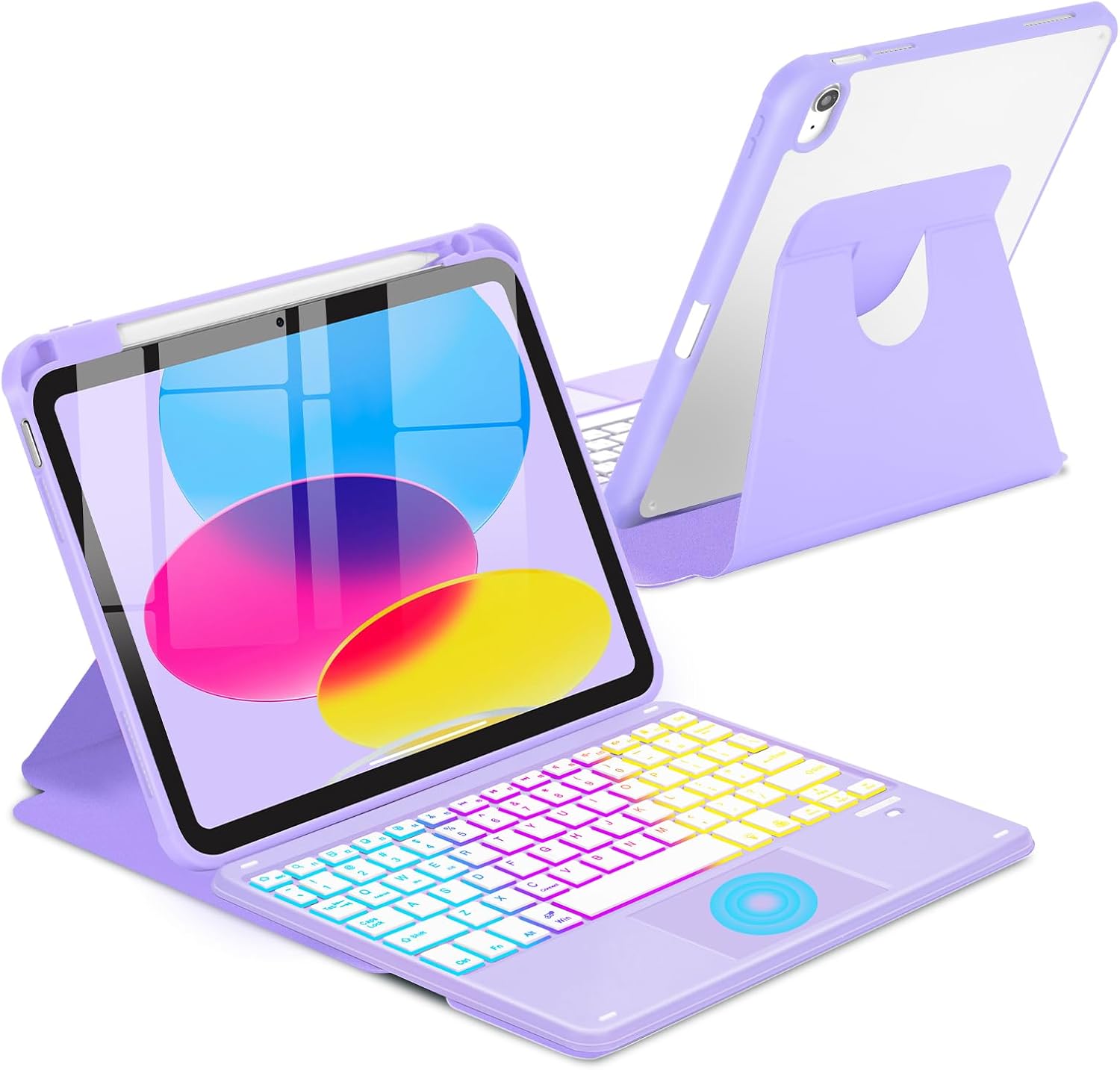 Touchpad Keyboard Case for iPad 11th 10th Gen with 360 Rotation