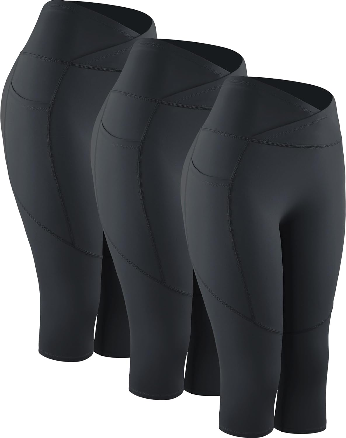 NELEUS Women's Yoga Running Capris for Tummy Control and Comfort