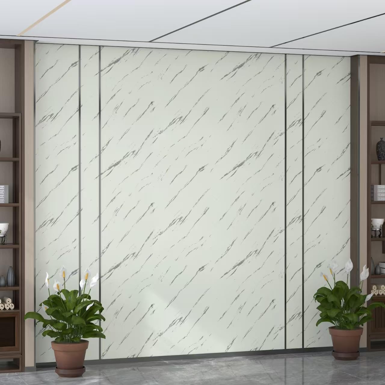 Ivory White Smooth Marble Granite Contact Paper for Easy Decor