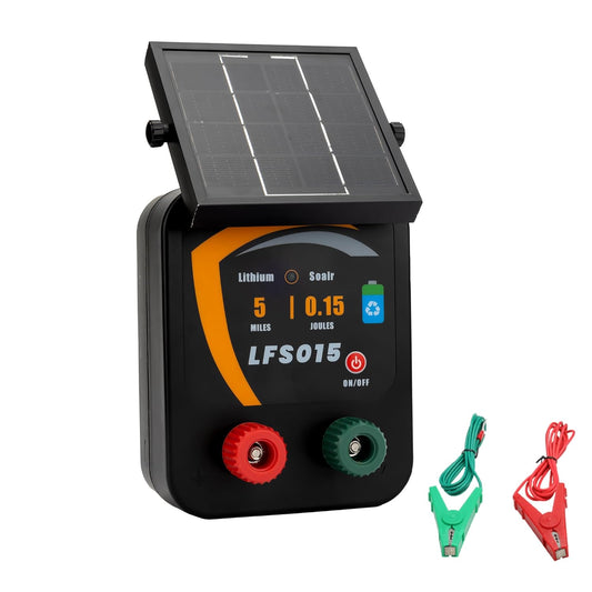 BEIYI Solar Fence Charger - 5 Mile Range, Livestock Energizer