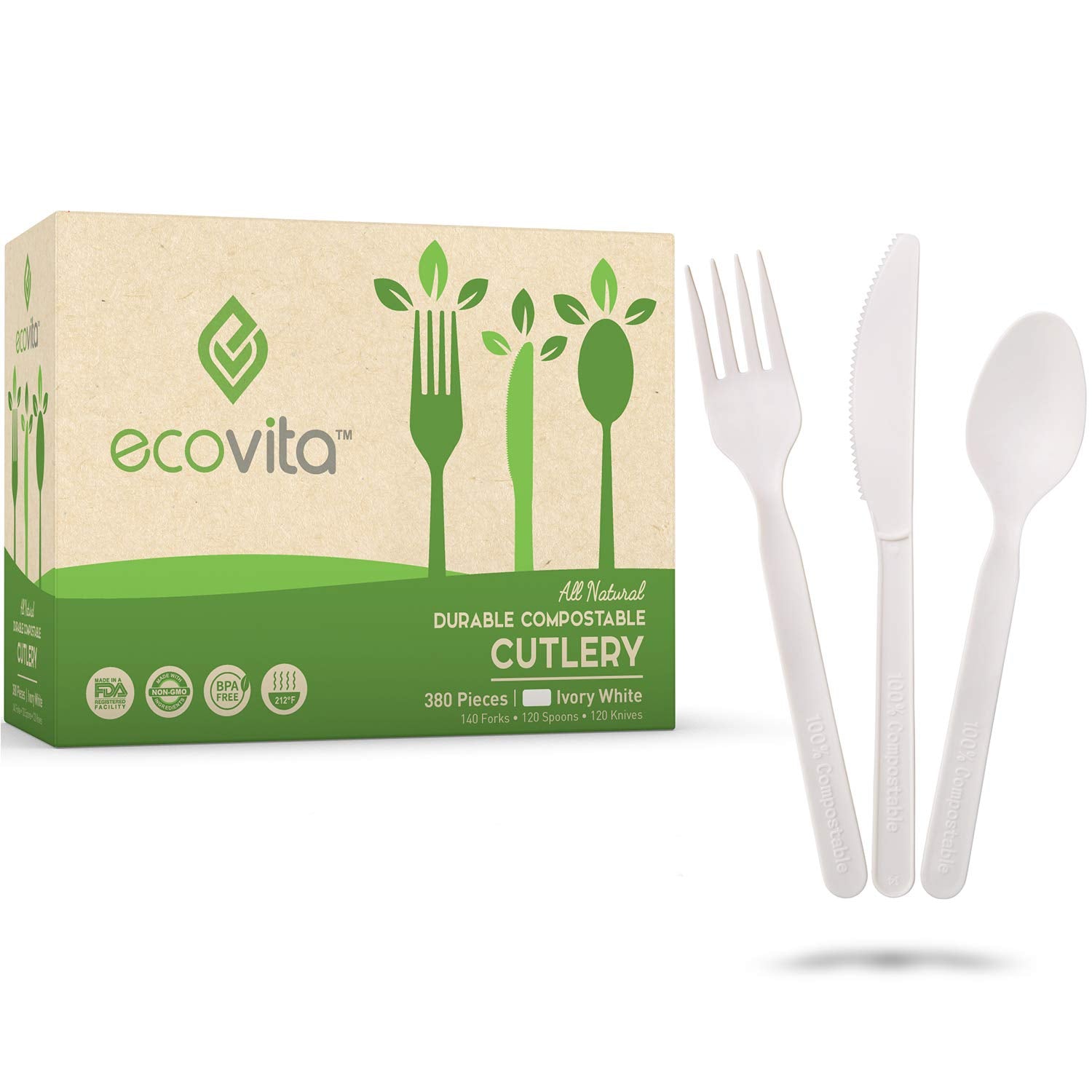 100% Compostable Forks Spoons Knives Cutlery Combo Set Review