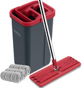 Hands-Free Mop and Bucket Set with 3 Washable Pads - Compact Wet/Dry