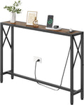 Console Table 41.8 in Narrow Behind Couch Table with Outlet - Slim