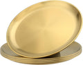 4 Pack 12 in Gold Stainless Steel Plates - Durable Stackable