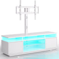 Rolanstar TV Stand with Mount and Power Outlet for 32-70 in TVs
