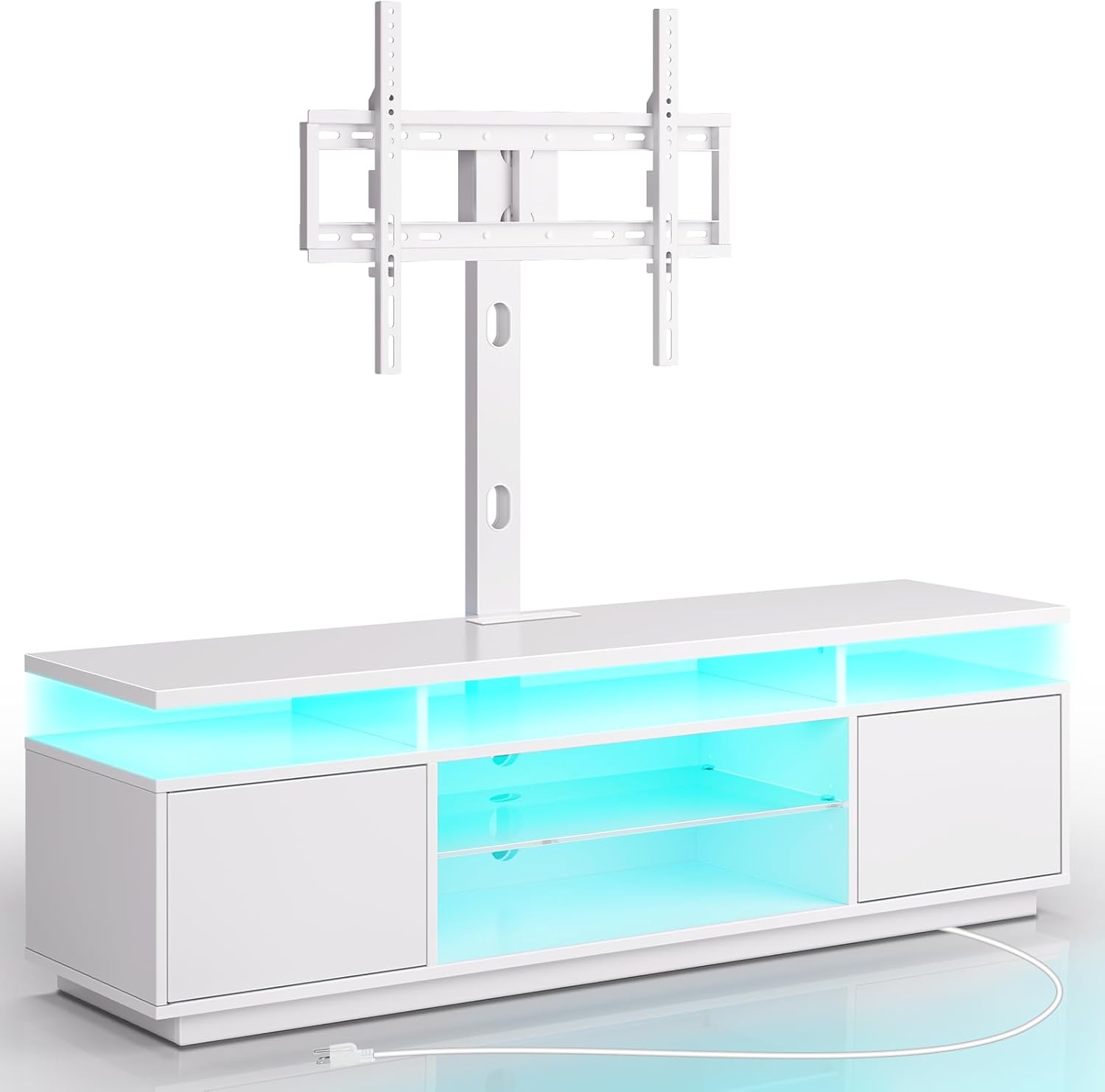Rolanstar TV Stand with Mount and Power Outlet for 32-70 in TVs