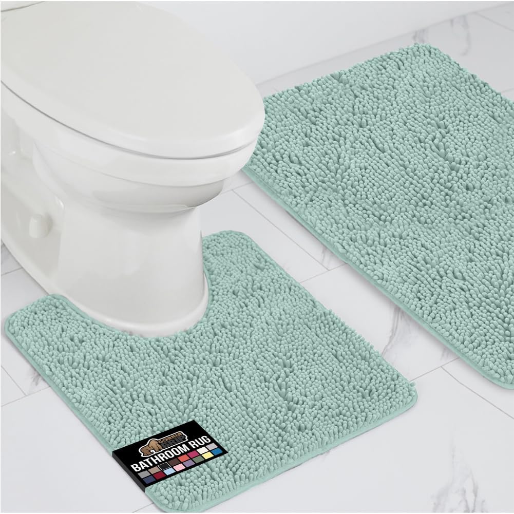 GORILLA GRIP Soft Chenille Bathroom Rug Sets for Cozy Comfort