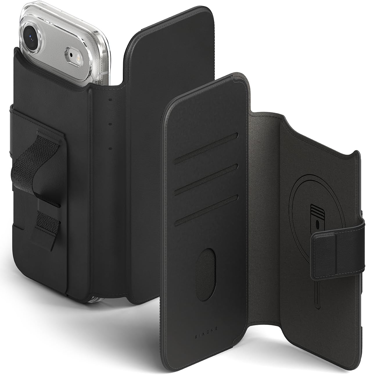 Ringke Folio Grip Wallet Magnetic Case for iPhone - Black