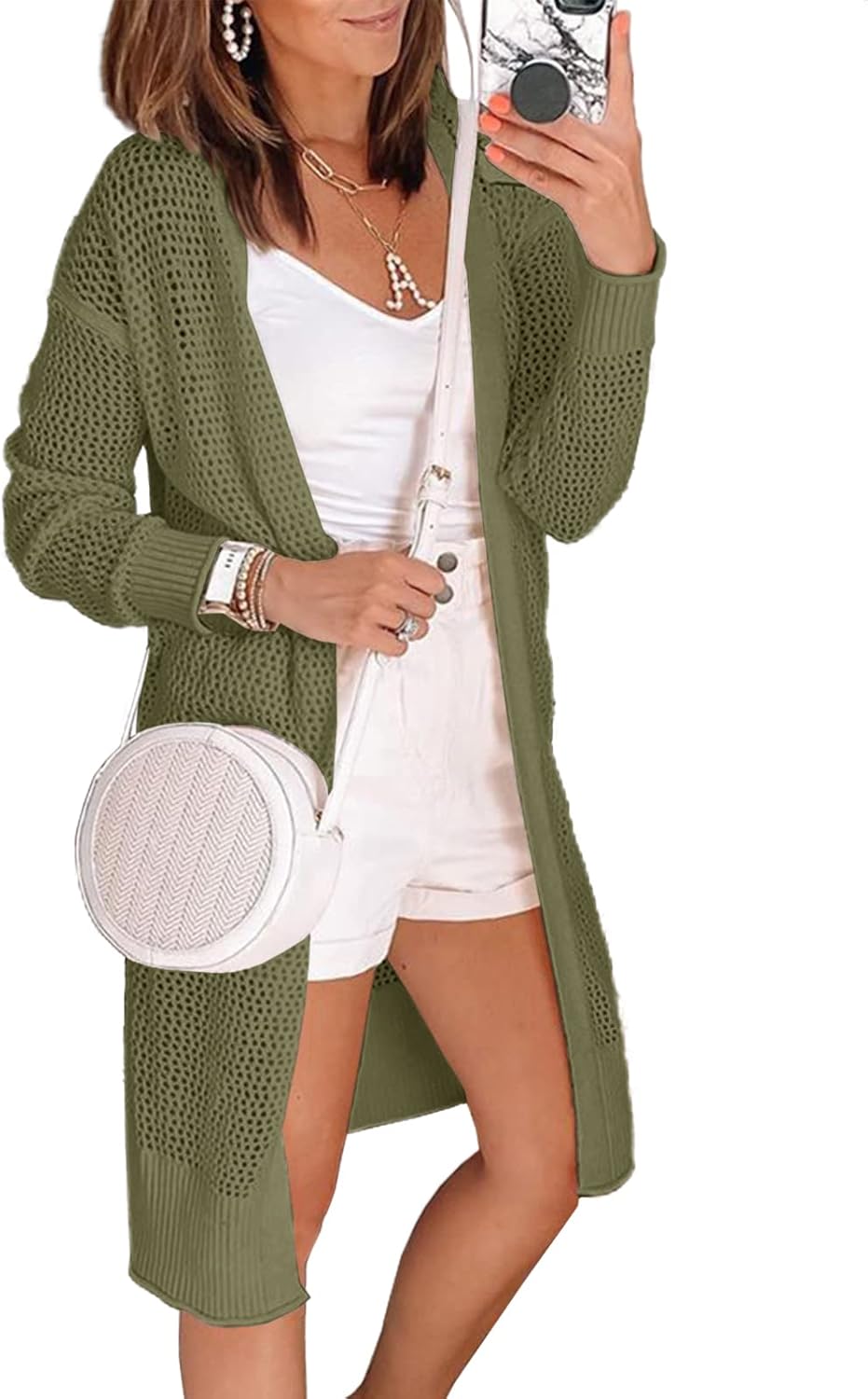 Misassy Womens Open Front Knit Sheer Cardigans for Summer Style