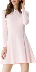 Long Sleeve Cotton Peter Pan Collar Dress for Women - Aphratti 2025