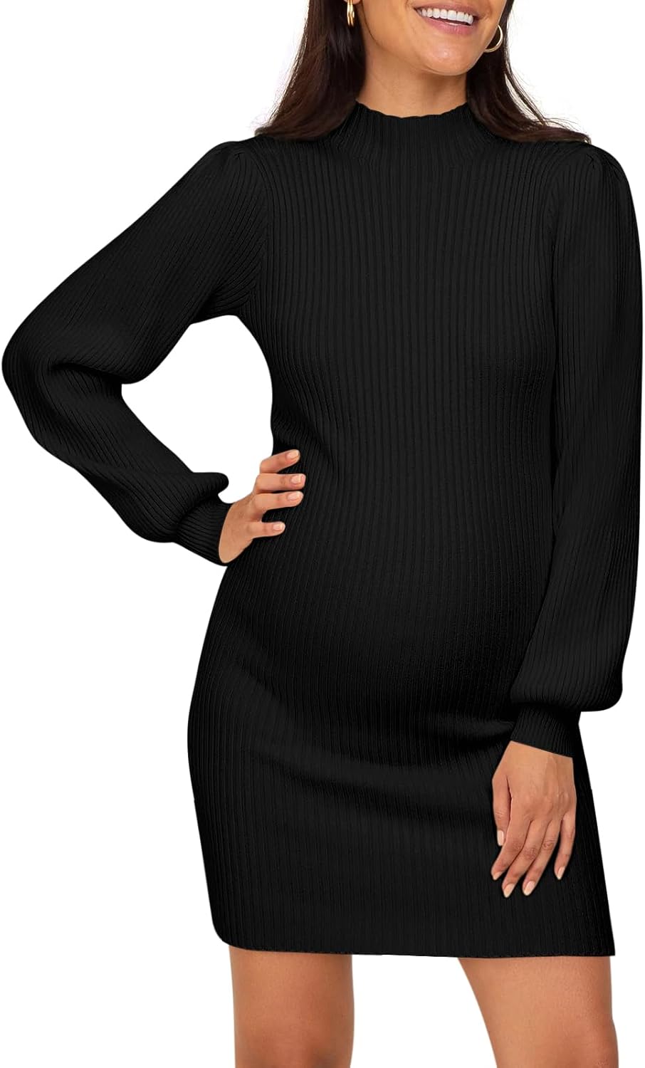 Lueluoye Maternity Sweater Dress for Stylish Pregnant Women