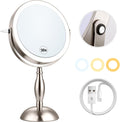 Makeup Mirror with Lighted 30X Magnification - Adjustable Color