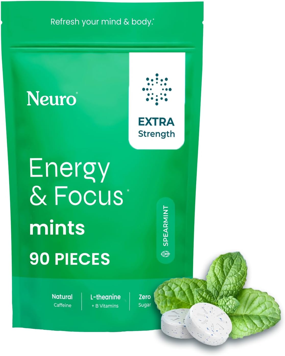 NeuroGum Extra Strength Energy & Focus Mints for Alertness