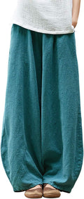 IXIMO Women's Casual Cotton Linen Baggy Lantern Pants - Relaxed Summer