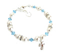 March Birthstone Bracelet for Girls and Women - Personalized Initial