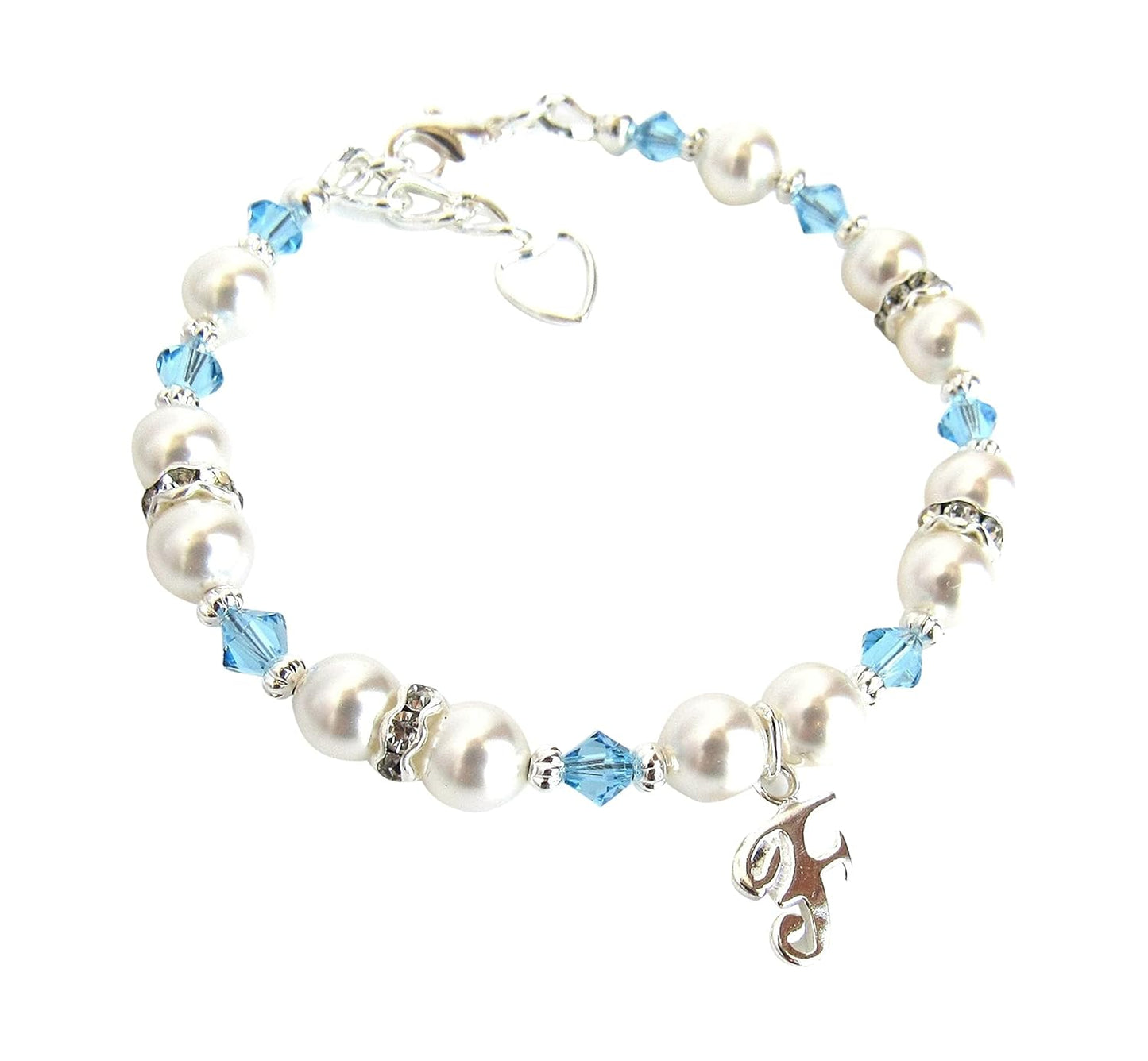 Personalized March Birthstone Bracelet for Girls and Women