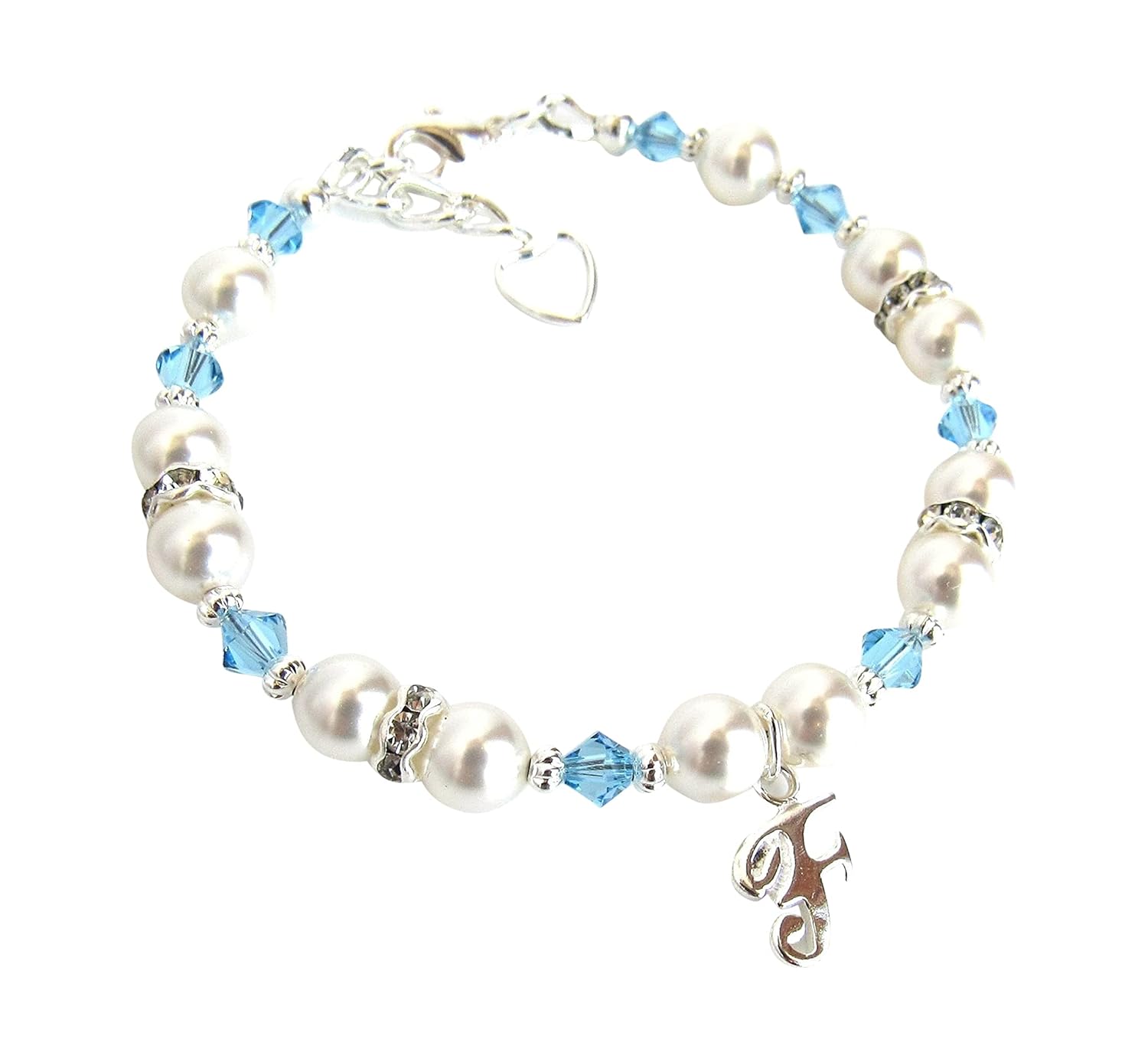 Personalized March Birthstone Bracelet for Girls and Women