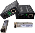 2 Pack Fiber Ethernet Media Converter SFP to RJ45 - Dual Gigabit Kits