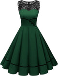 50s Vintage Floral Lace Rockabilly Swing Dress - Flattering Fit