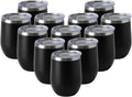 12oz Wine Tumbler with Lid - Double Wall Insulated Travel Mugs