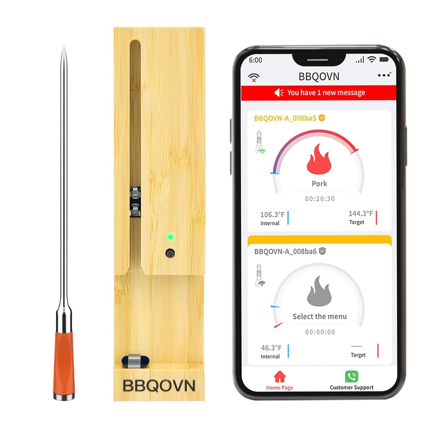 777FT Range Smart Wireless Meat Thermometer for BBQ & Oven
