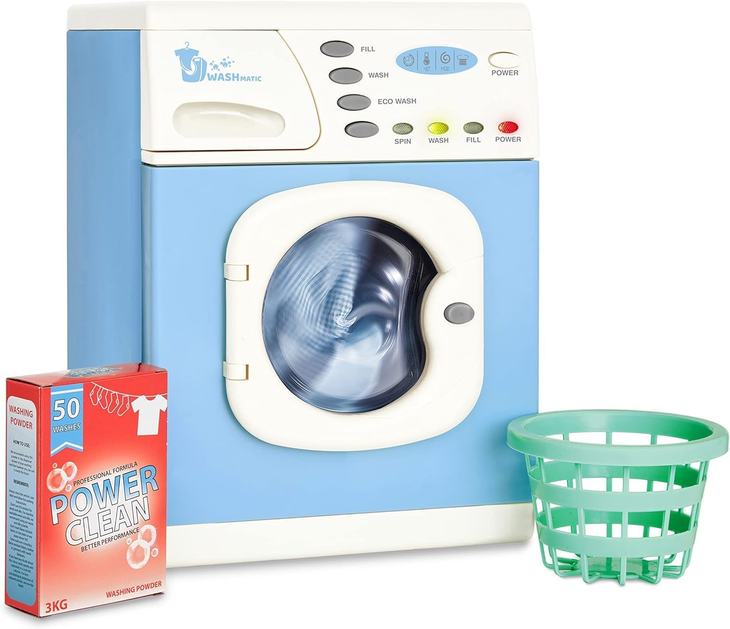Casdon Blue Electronic Washer - Interactive Toy Set for Kids