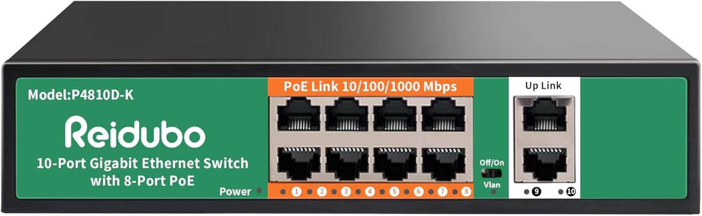 8 Port Gigabit PoE Switch with 120W Power for Surveillance Needs