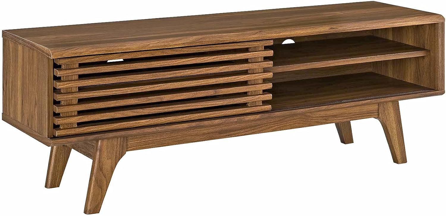 Modway 48 Walnut TV Stand - Mid-Century Modern Style