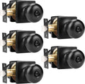 Matte Black Privacy Door Knobs Keyless Interior Lock - 5 Pack