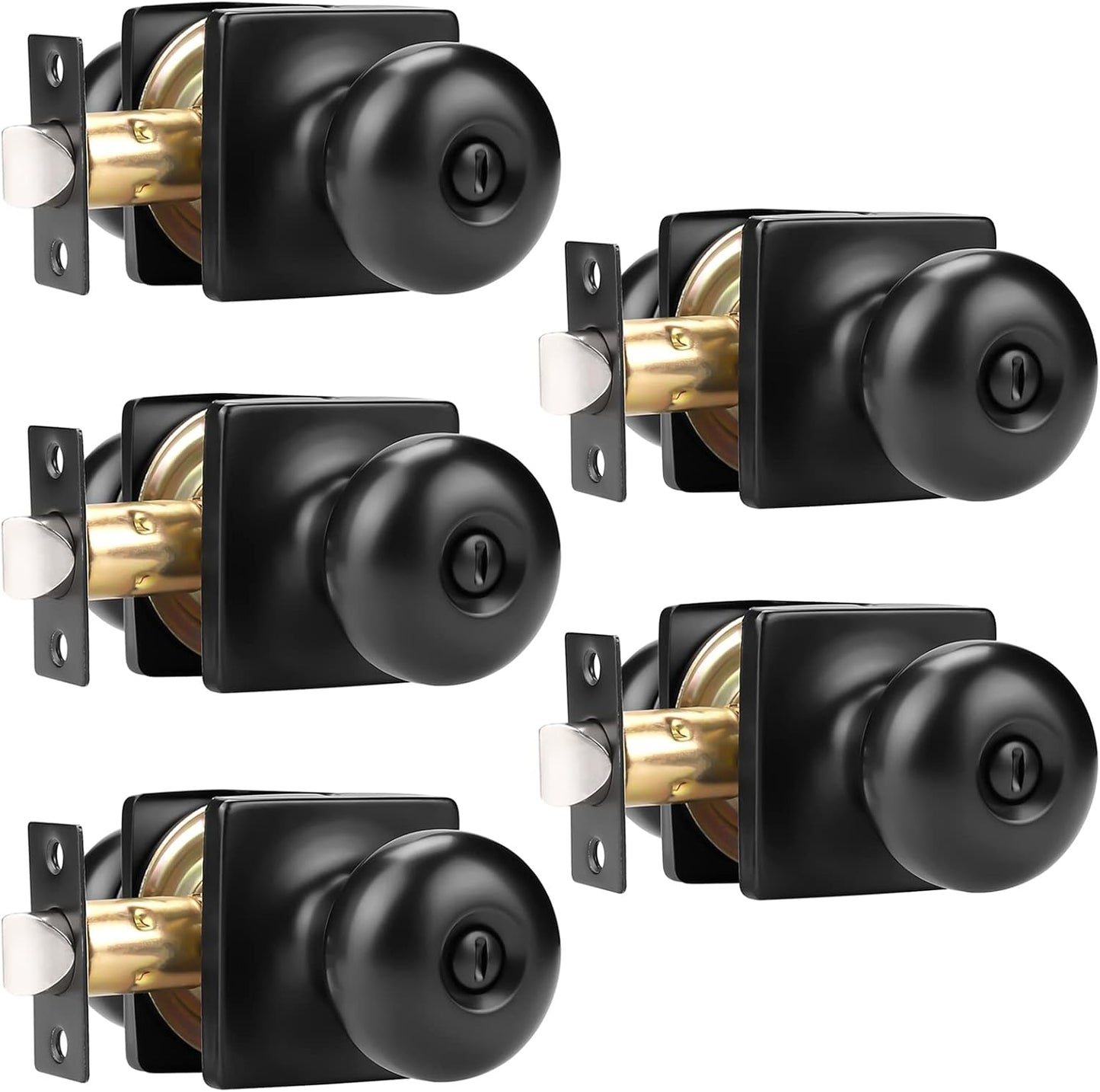 GOBEKOR Matte Black Privacy Door Knobs for Modern Interiors