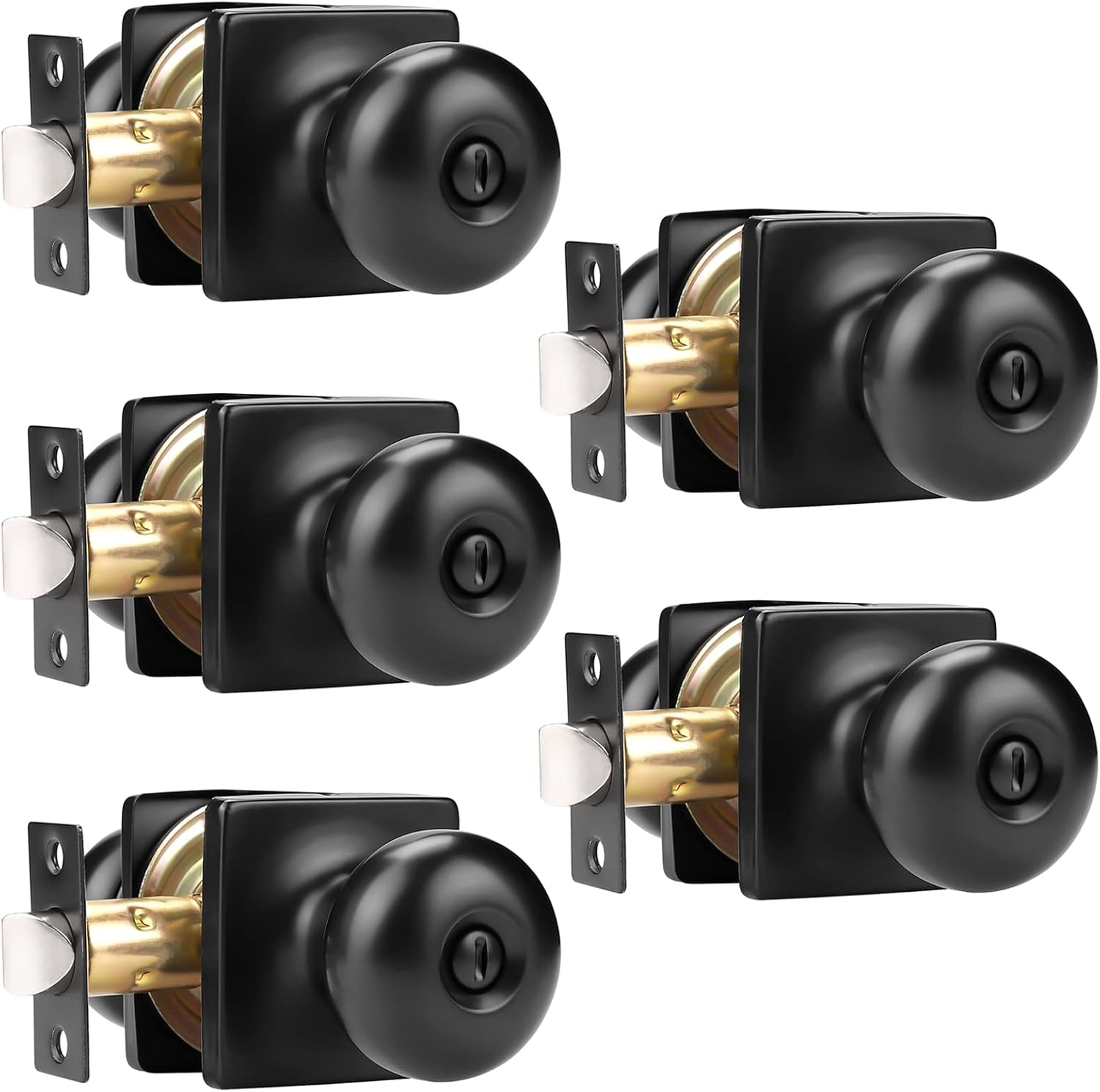 GOBEKOR Matte Black Privacy Door Knobs for Modern Interiors