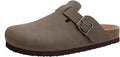 KIDMI Unisex Vegan Suede Clogs Mules with Cork Footbed - Arch