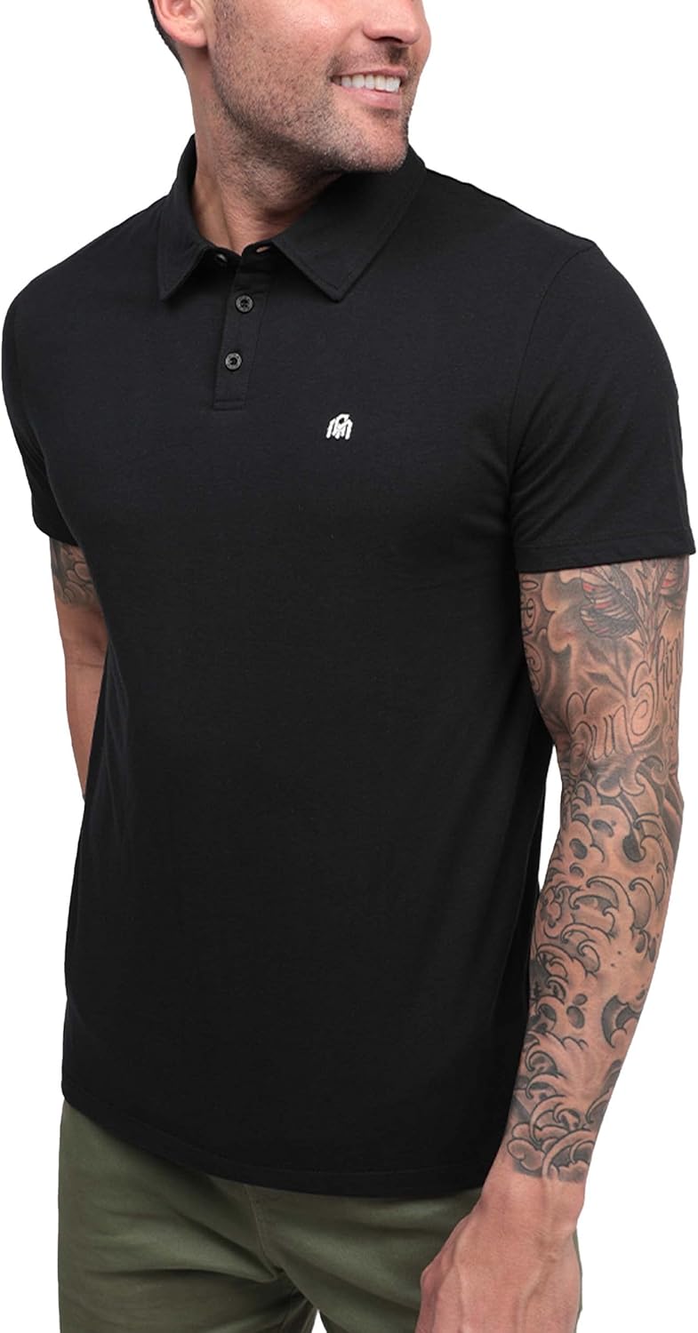 INTO THE AM Polo Shirts for Men - Slim Fit Short Sleeve Collared