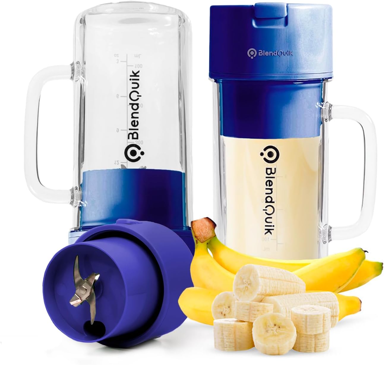 BlendQuik: Stylish Mini Blender, 10-Blade System - Shake on the Go! 
