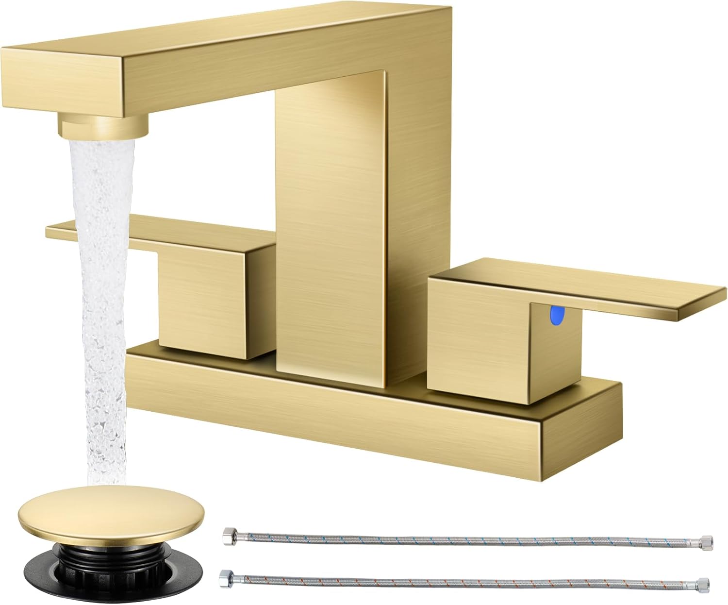 Cobbe Bathroom Faucets for Sink 3 Hole in Brushed Gold Finish