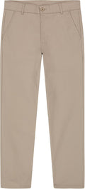 Nautica Boys School Uniform Twill Khaki Pants - Classic Flat Front