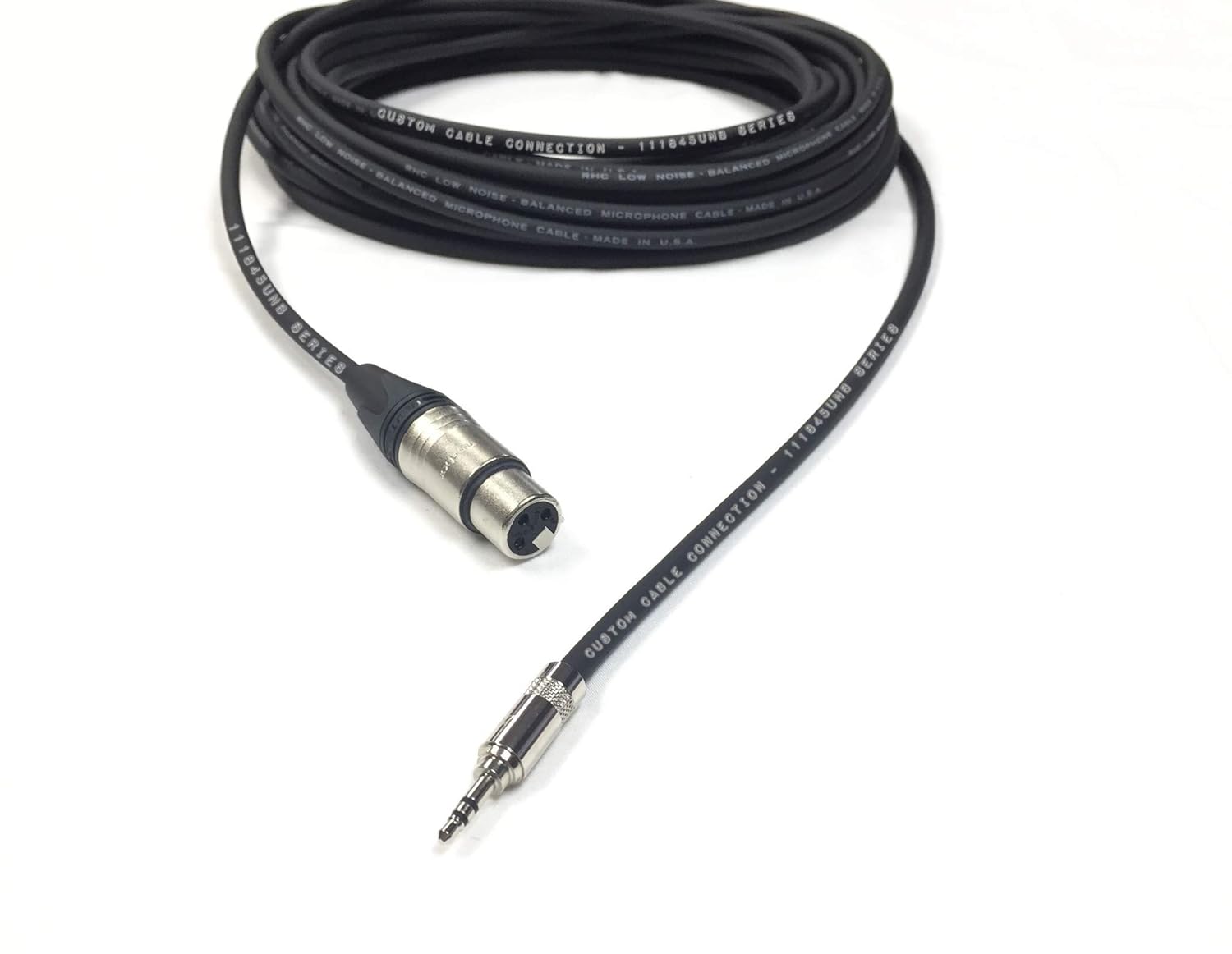 75 Foot XLR Female to 1/8 Inch Male Unbalanced Audio Cable