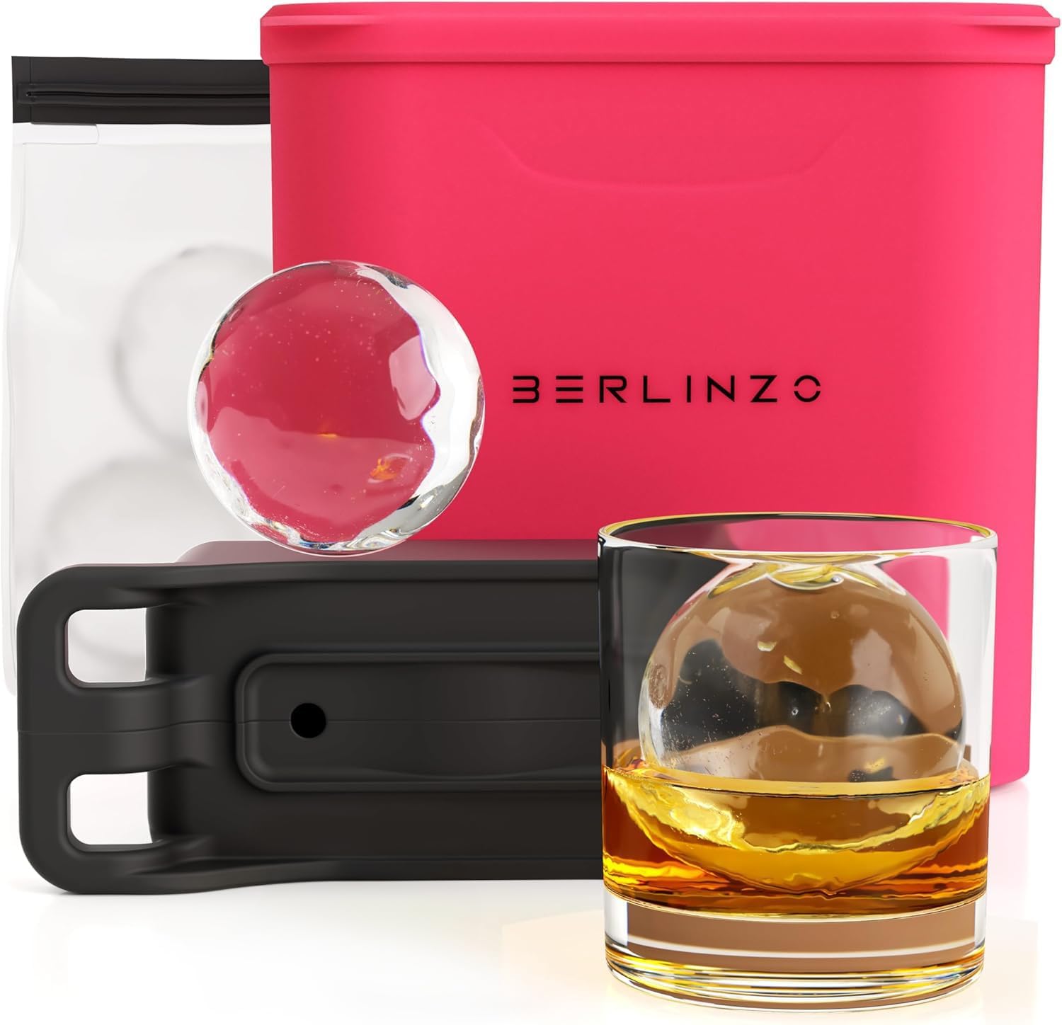 Berlinzo Premium Clear Ice Ball Maker for Perfect Cocktails